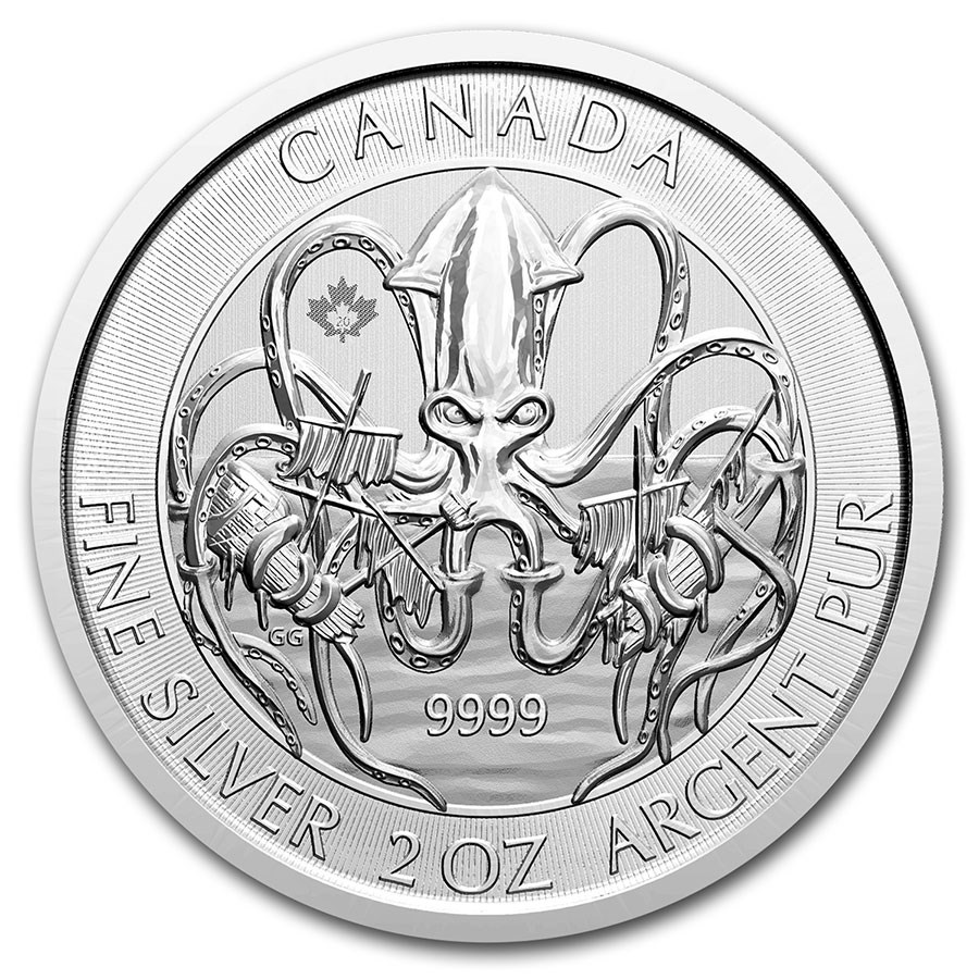 2020 Canadian 2 oz Silver Creatures of the North Kraken