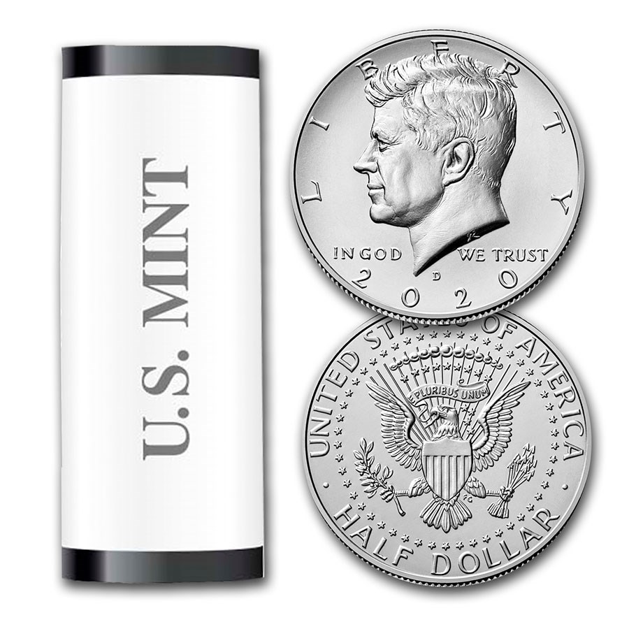 2020-D Kennedy Half Dollar 20-Coin Roll BU (Mint Wrapped)