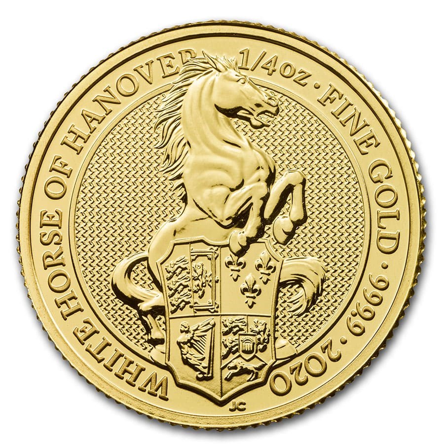 2020 Great Britain 1/4 oz Gold Queen's Beasts The White Horse