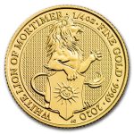 2020 Great Britain 1/4 oz Gold Queen's Beasts The White Lion
