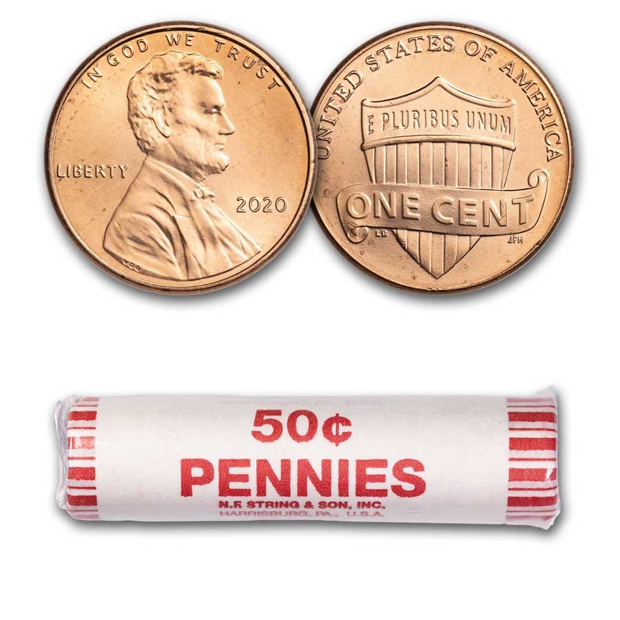 2020 Lincoln Cent 50-Coin Roll BU