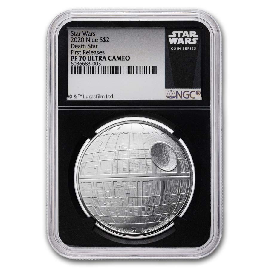 2020 Niue 1 oz Silver Star Wars Death Star PF-70 NGC (FR)