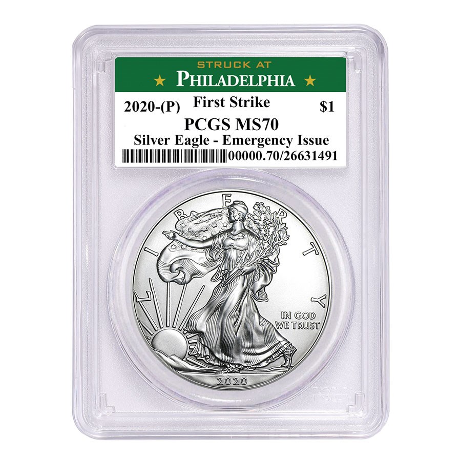 2020 (P) American Silver Eagle MS-70 PCGS (FS, Philadelphia)