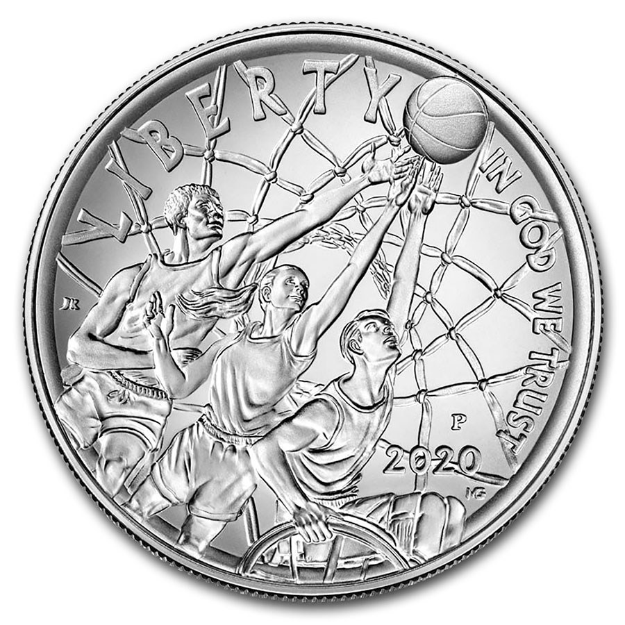 2020-P Basketball Hall of Fame $1 Silver BU (Box & COA)