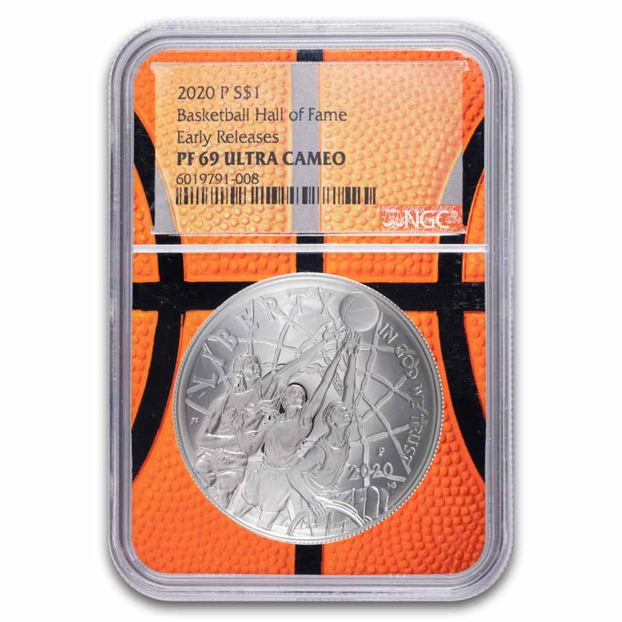 2020-P Basketball Hall of Fame $1 Silver PF-69 NGC (ER)