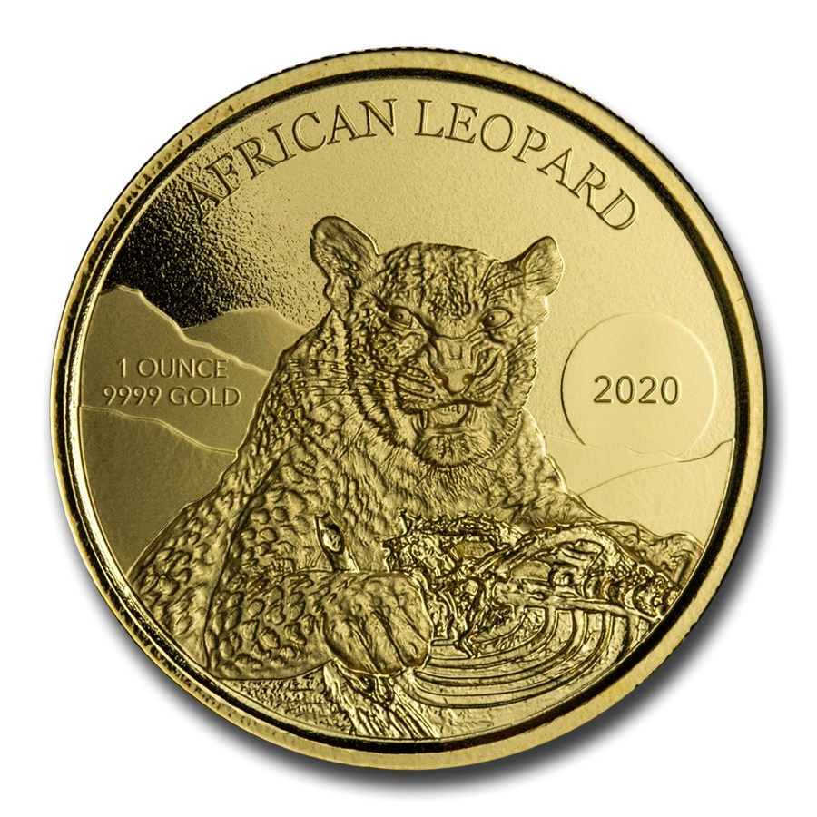 2020 Republic of Ghana 1 oz Gold 20 Cedi African Leopard BU