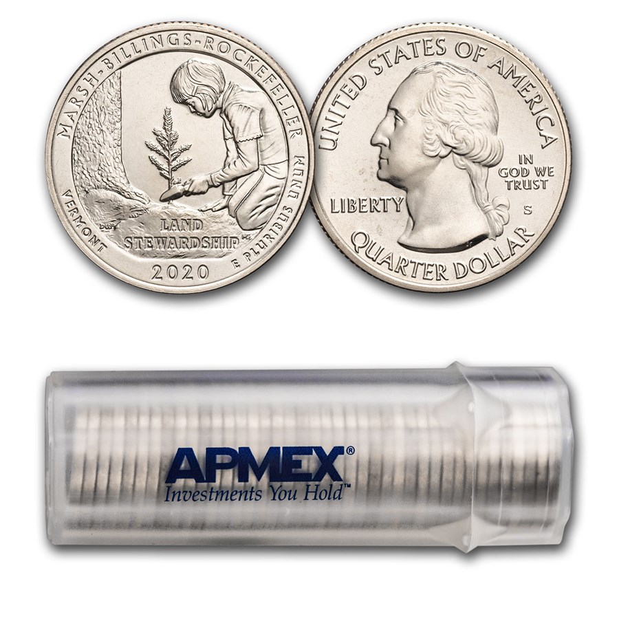 2020-S ATB Quarter Marsh-Billings-Rockefeller 40-Coin Roll BU