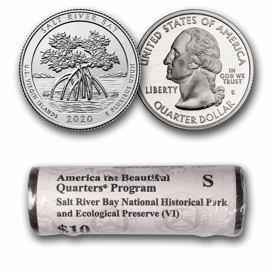 2020-S ATB Quarter Salt River Bay Park & Preserve 40-Coin Roll PR