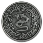 2020 Samoa 1 oz Antique Silver Serpent of Milan BU