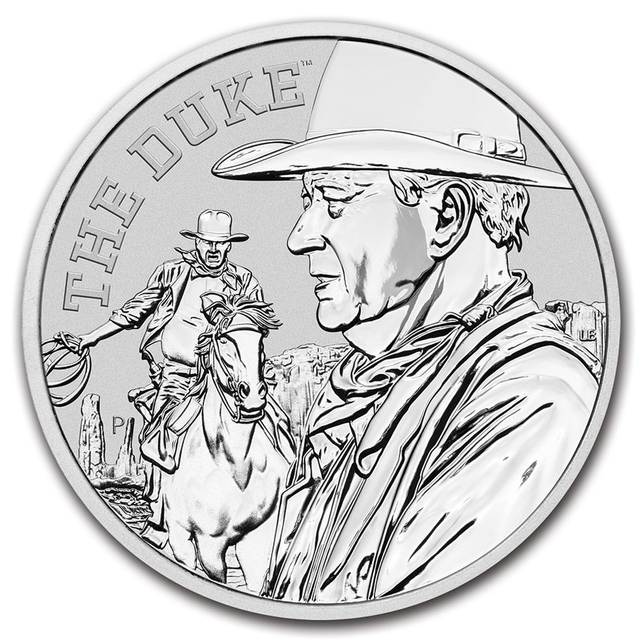 2020 Tuvalu 1 oz Silver John Wayne BU