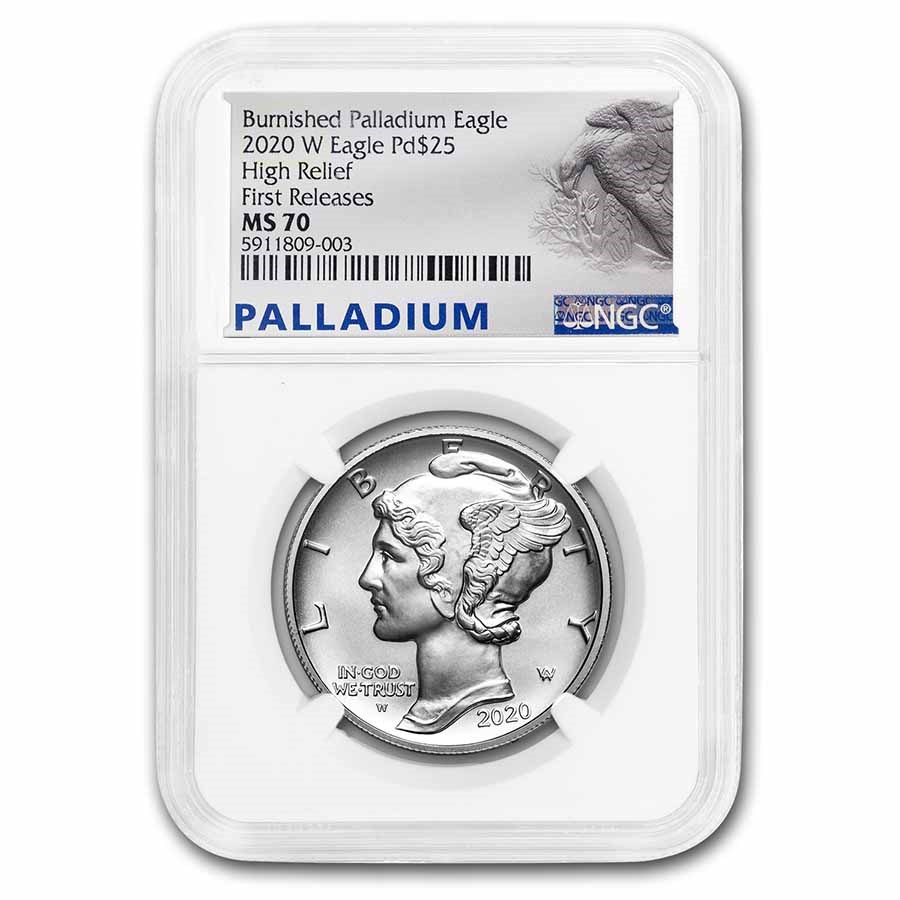 2020-W Burnished Palladium Eagle MS-70 NGC (First Releases)