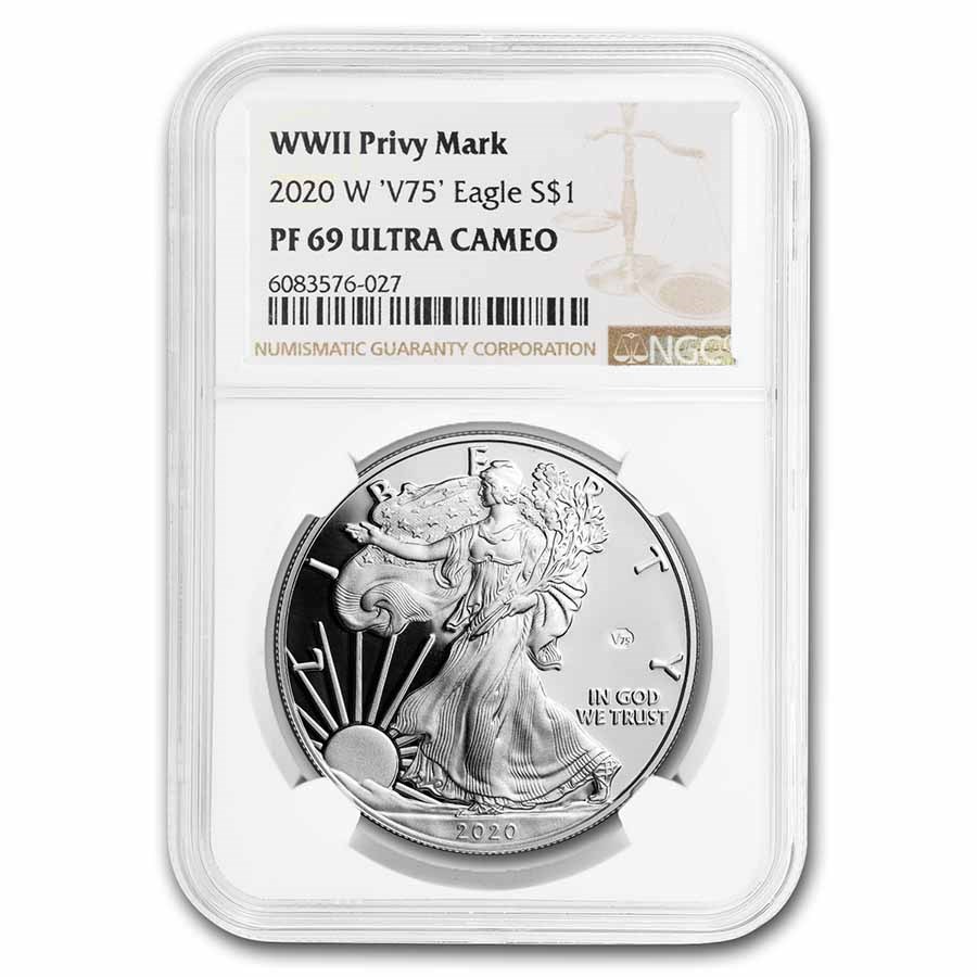 2020-W Proof American Silver Eagle PF-69 NGC (V75 Privy)