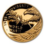 2020-W World War II Gold Anniversary Coin (w/Box and COA)