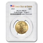 2021 1/2 oz American Gold Eagle (Type 1) MS-70 PCGS (FDI)