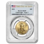 2021 1/2 oz American Gold Eagle (Type 2) MS-70 PCGS (FDI)