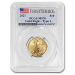 2021 1/4 oz American Gold Eagle (Type 1) MS-70 PCGS (FS®)