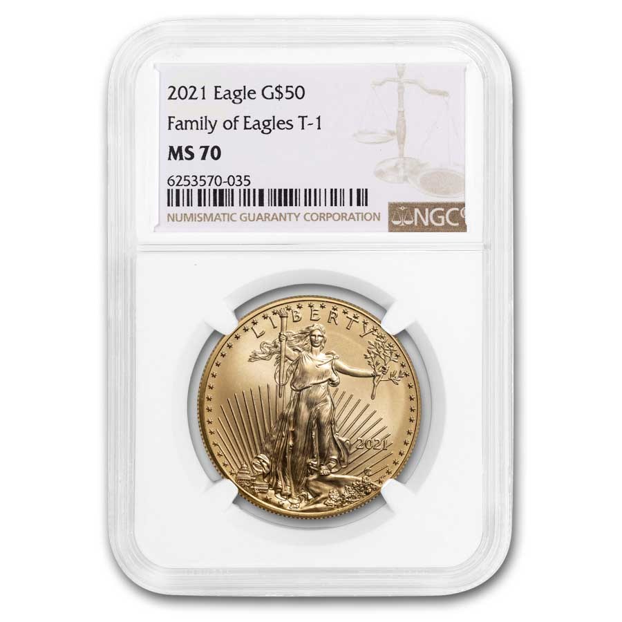 2021 1 oz American Gold Eagle (Type 1) MS-70 NGC