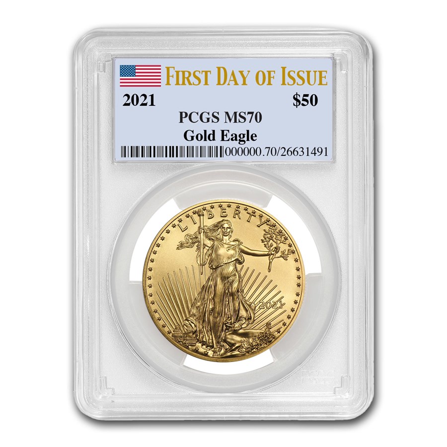 2021 1 oz American Gold Eagle (Type 1) MS-70 PCGS (FDI)