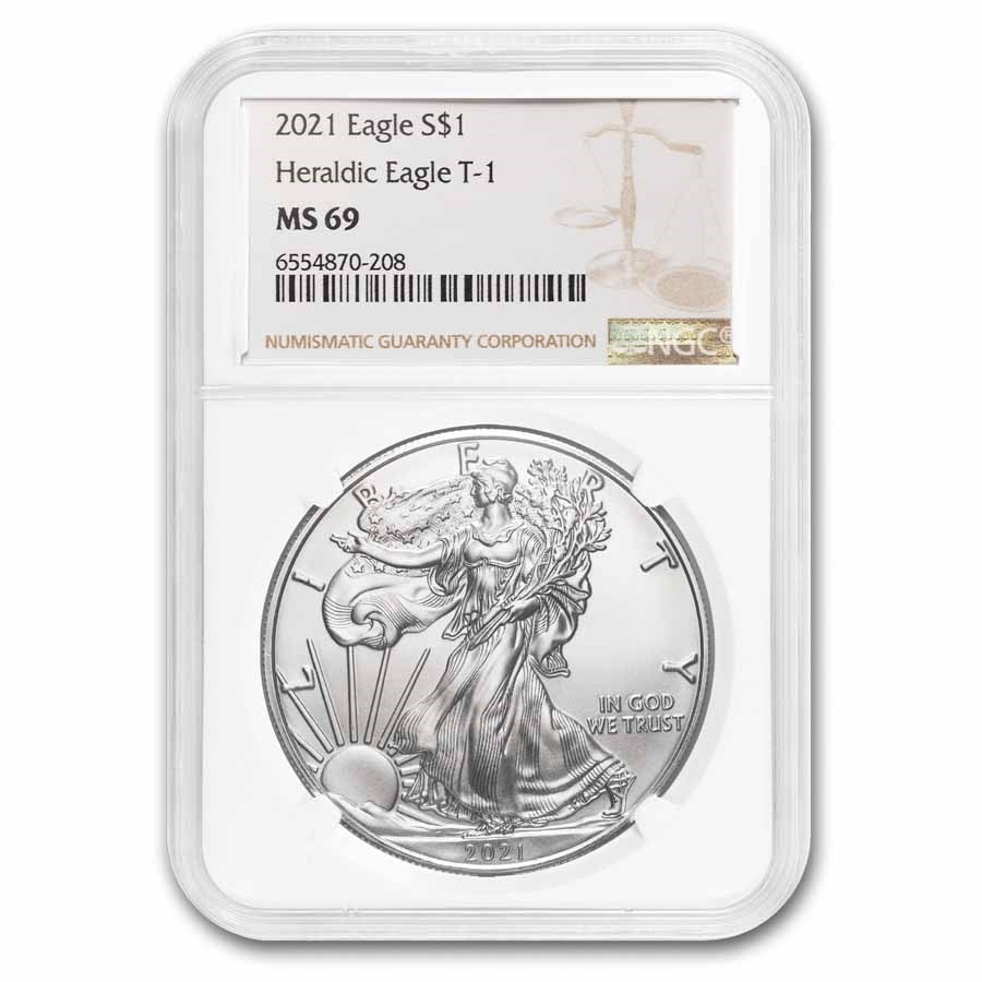 2021 American Silver Eagle (Type 1) MS-69 NGC