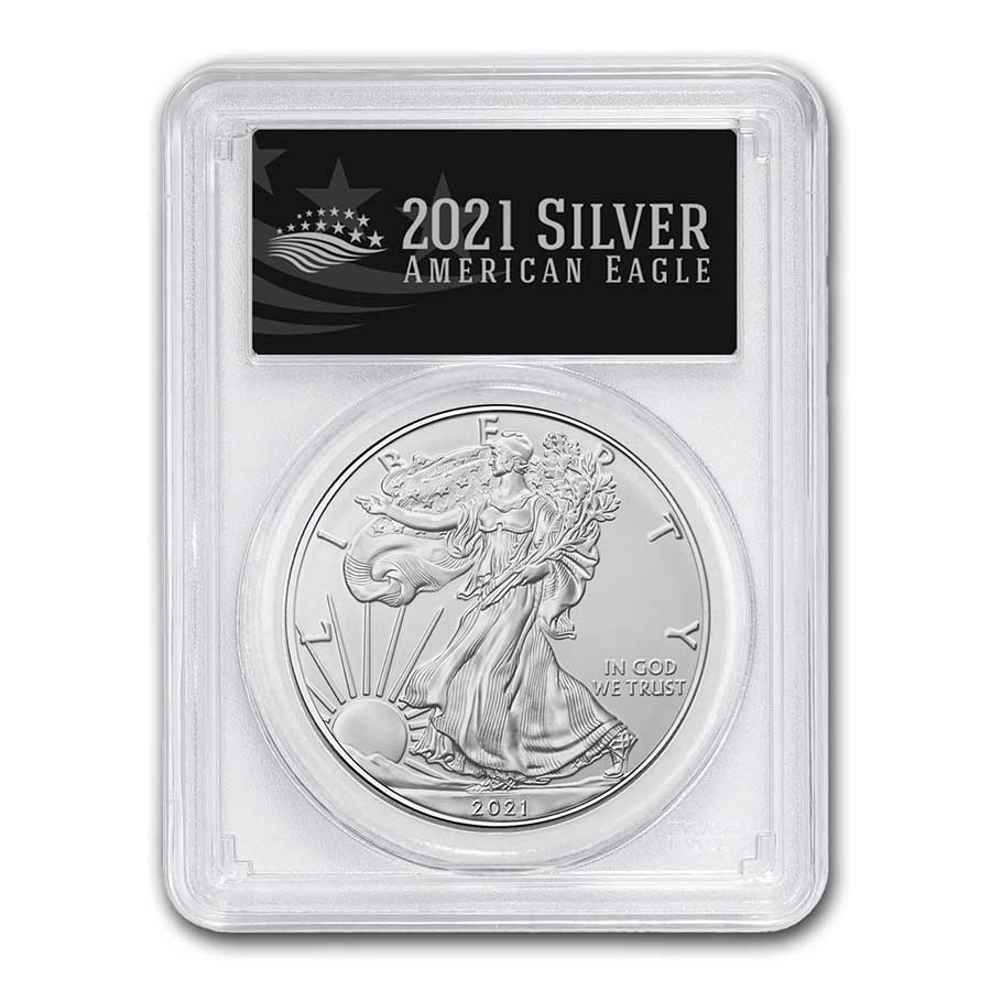 2021 American Silver Eagle (Type 1) MS-70 PCGS (FS, Black Label)