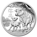 2021 Australia 1/2 oz Silver Lunar Ox Proof (w/Box & COA)