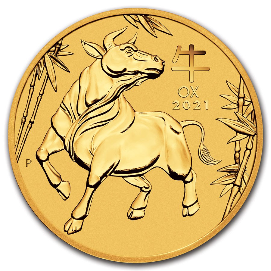 2021 Australia 1 oz Gold Lunar Ox BU (Series III)