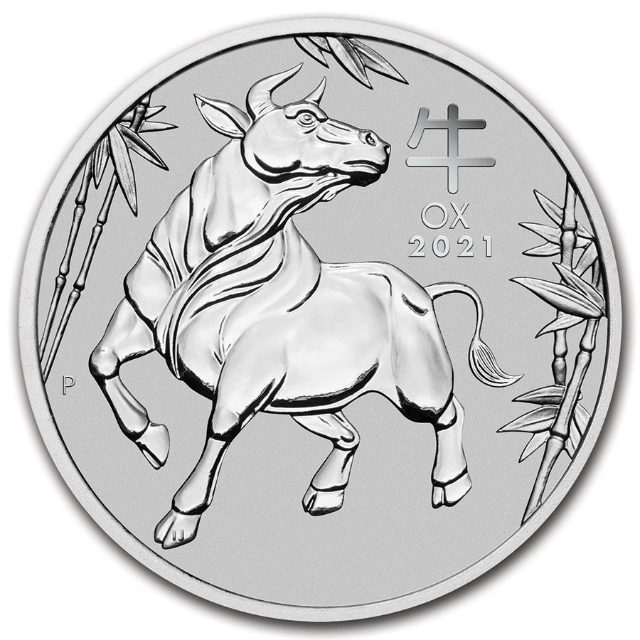 2021 Australia 1 oz Platinum Lunar Ox BU (Series III)
