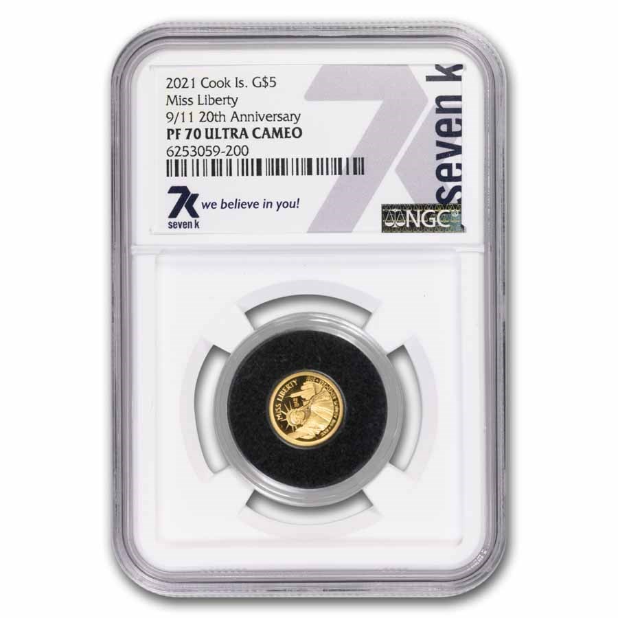 2021 Cook Islands 1/2 gram Gold Miss Liberty PF-70 NGC