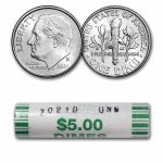 2021-D Roosevelt Dime BU 50-Coin Roll