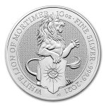 2021 Great Britain 10 oz Silver Queen's Beasts The White Lion