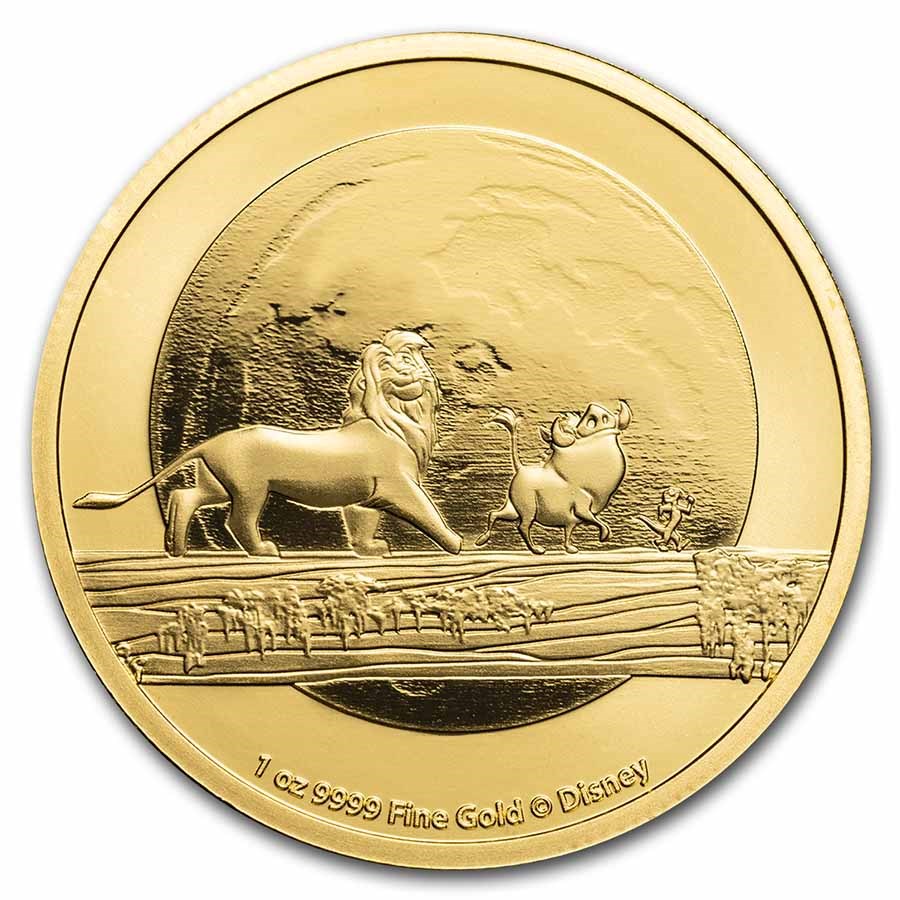 2021 Niue 1 oz Gold $250 Disney Lion King: Hakuna Matata BU