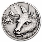 2021 Niue 1 oz Silver Antique Wildlife Up Close: Kangaroo