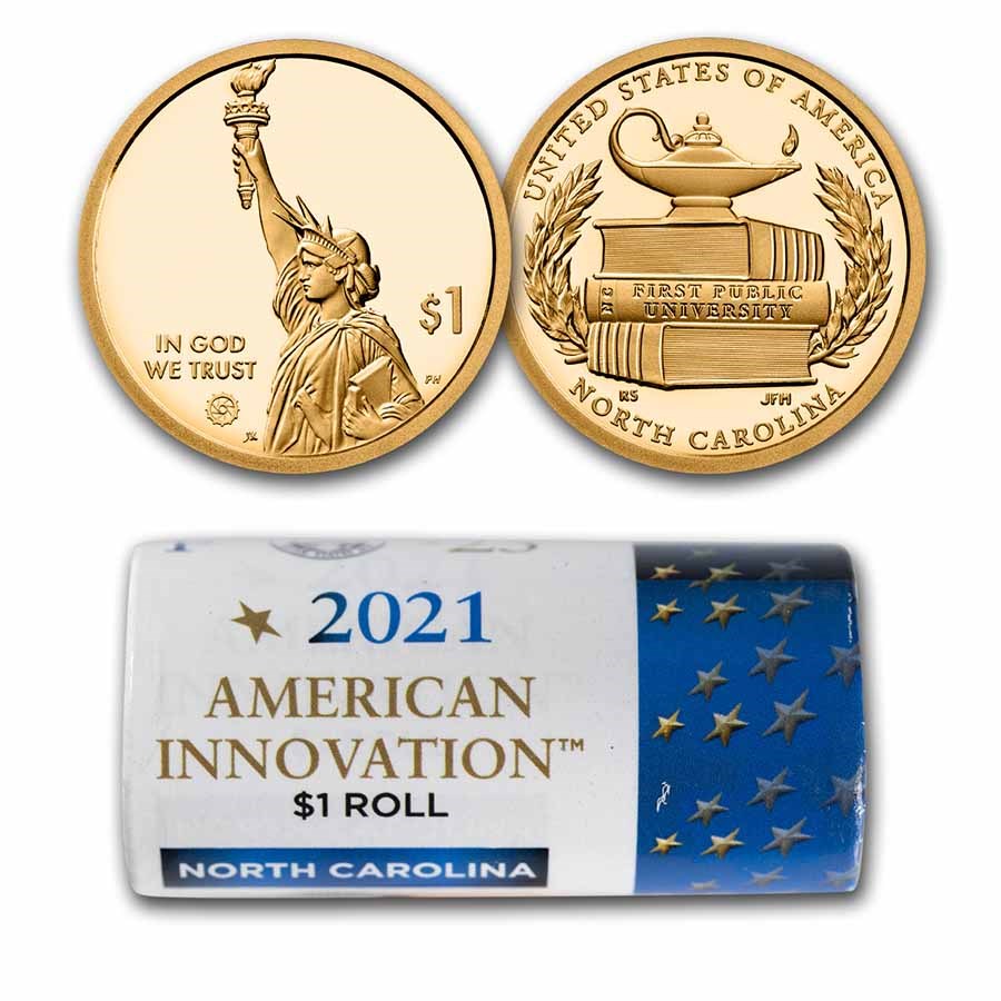 2021-P American Innovation $1 First University 25-Coin Roll (NC)