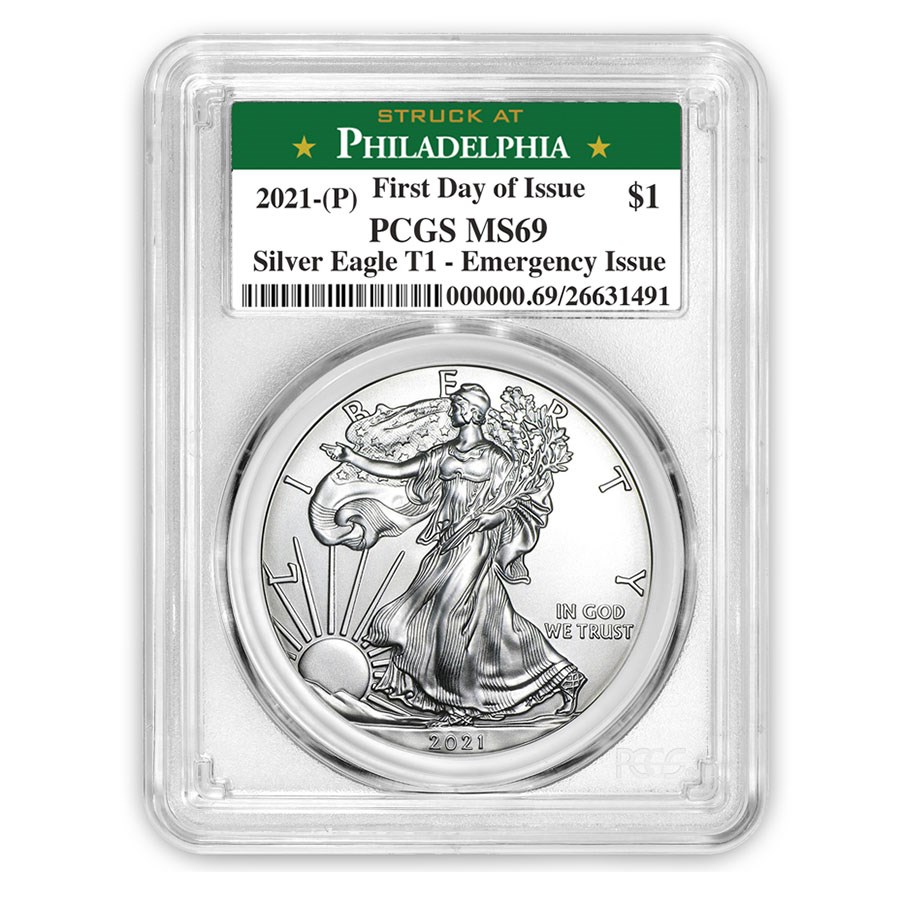 2021 (P) American Silver Eagle MS-69 PCGS (FDI, Philadelphia)