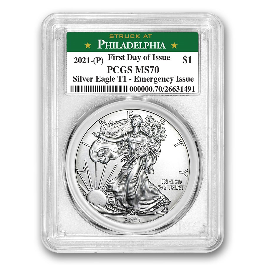 2021 (P) American Silver Eagle MS-70 PCGS (FDI, Philadelphia)