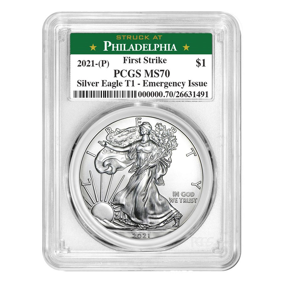 2021 (P) American Silver Eagle MS-70 PCGS (FS, Philadelphia)