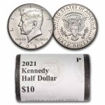 2021-P Kennedy Half Dollar 20-Coin Roll BU (Mint Wrapped)
