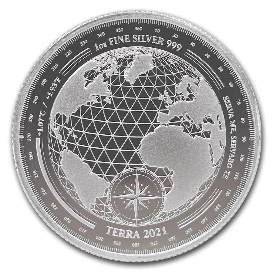 2021 Tokelau 1 oz Silver $5 Terra BU