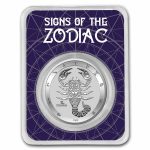 2021 Tokelau 1 oz Silver $5 Zodiac Series: Scorpio BU (TEP)