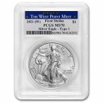 2021 (W) American Silver Eagle Type 1 MS-70 PCGS (FS, West Point)