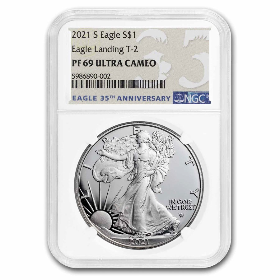 2021-W Proof American Silver Eagle (Type 2) PF-69 NGC