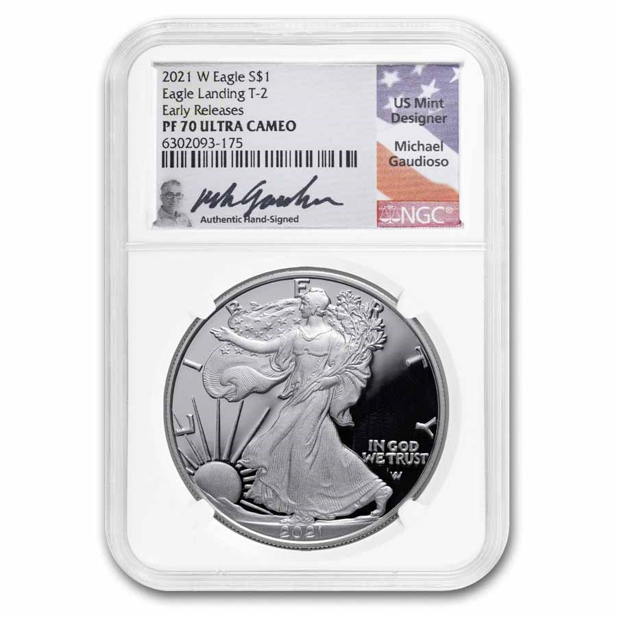 2021-W Proof American Silver Eagle (Type 2) PF-70 NGC (Gaudioso)