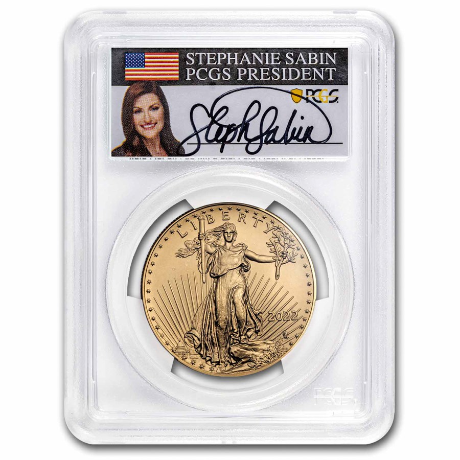 2022 1 oz American Gold Eagle MS-70 PCGS (FDI, Sabin)