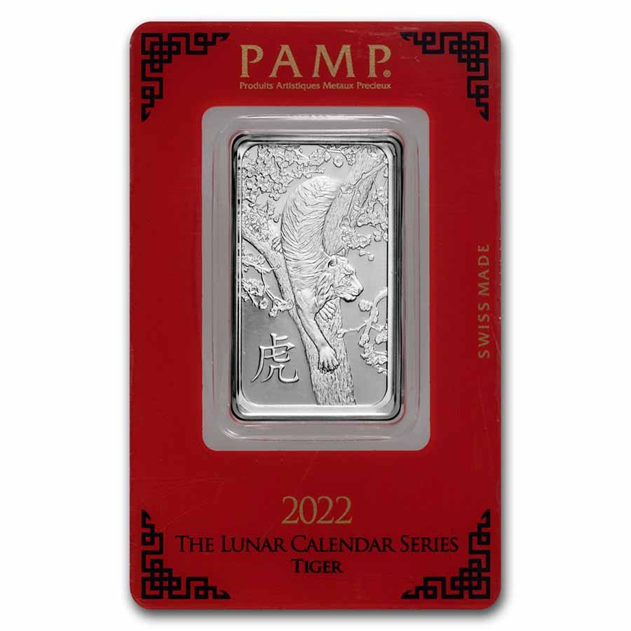 2022 1 oz Platinum Bar - PAMP Suisse (Year of the Tiger)