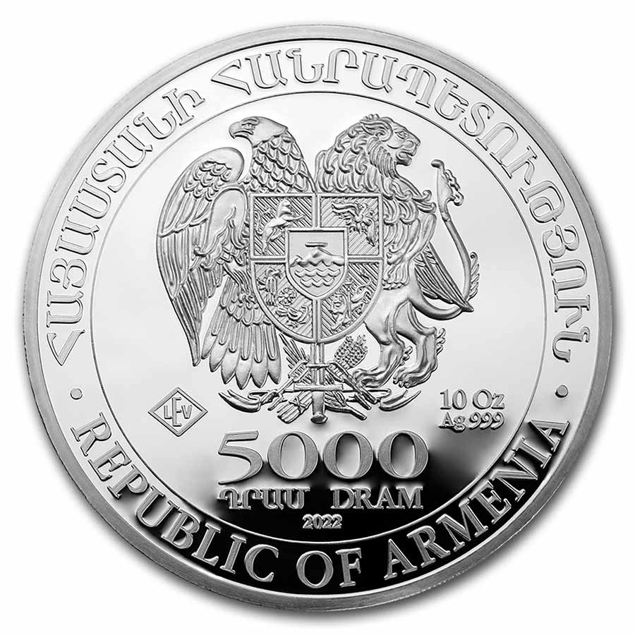 2022 Armenia 10 oz Silver 5000 Drams Noah’s Ark