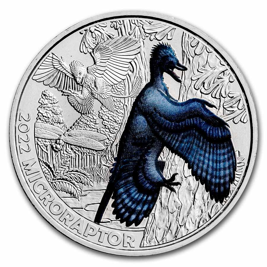 2022 Austria Cupro-Nickel €3 Color Supersaurs (Microraptor)
