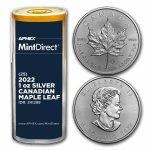 2022 Canada 1 oz Silver Maple Leaf (25-Coin MintDirect® Tube)