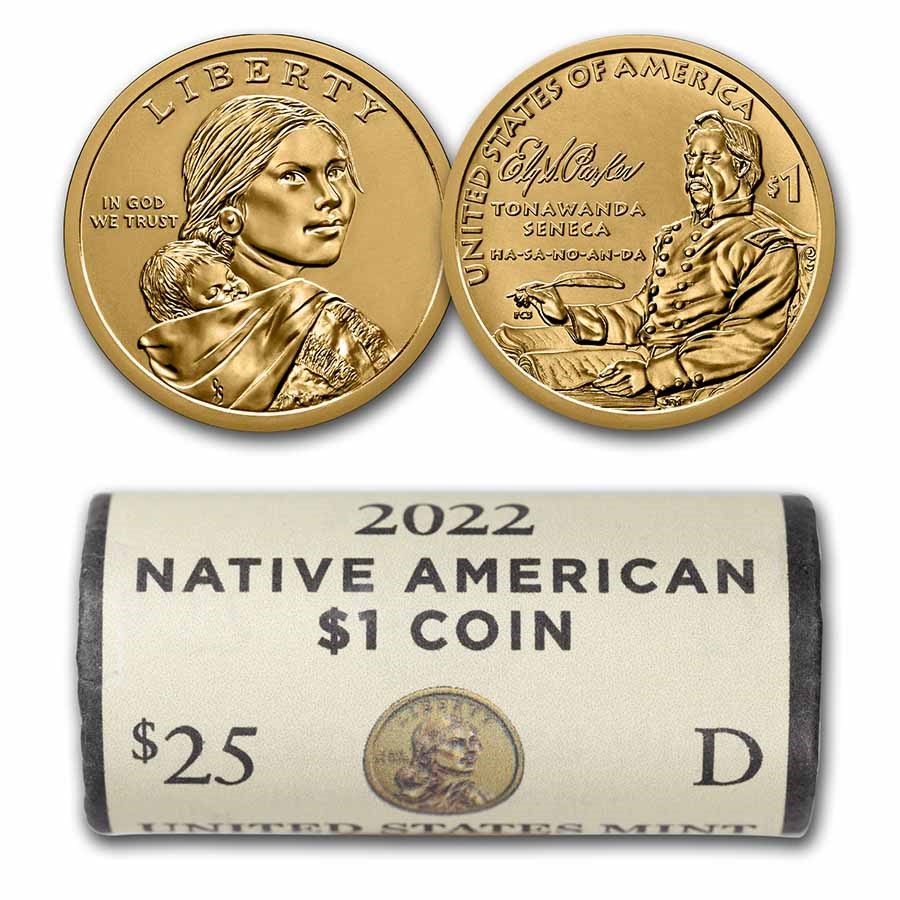 2022-D Native American $1 - Ely S. Parker BU (25-Coin Roll)