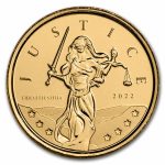 2022 Gibraltar 1/10 oz Gold Lady Justice BU