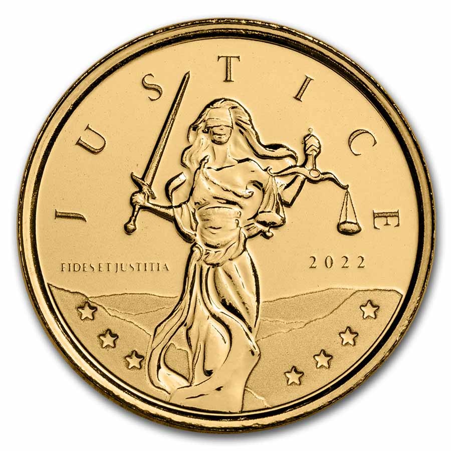 2022 Gibraltar 1/10 oz Gold Lady Justice BU
